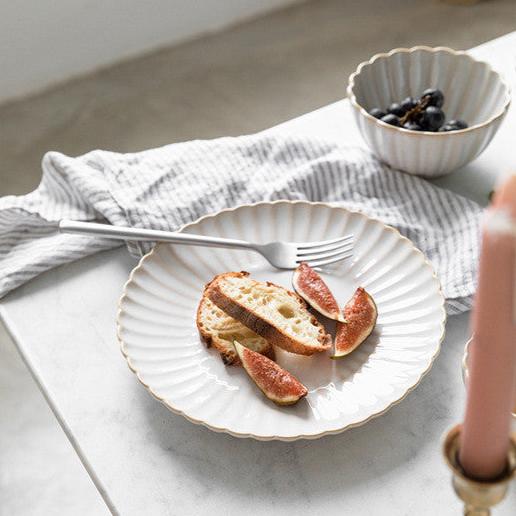 White Scalloped Ceramic Tableware Plates & Bowls - 6 Sizes & Sets