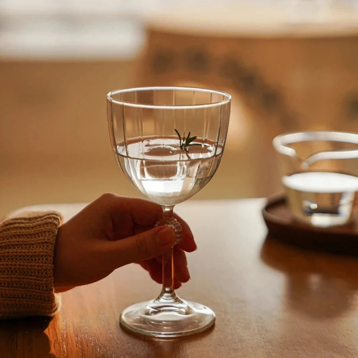 Elegant Nordic Ripple Champagne & Wine Glasses