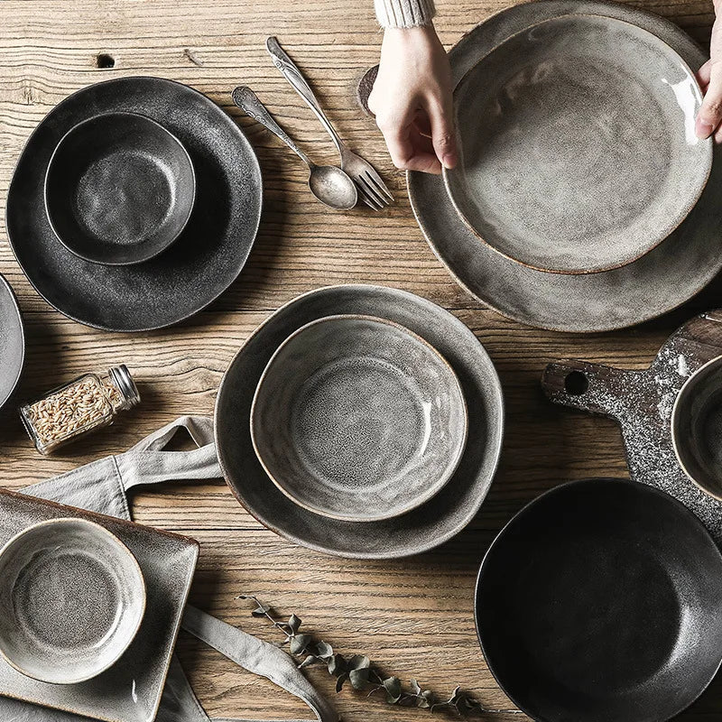 Contoh Tableware Rustic Lilly & Lula | Grey Rustic Ceramic Nordic Tableware Plates & Bowls ...
