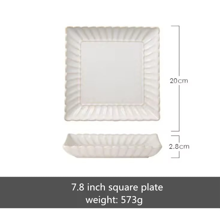 White Scalloped Ceramic Tableware Plates & Bowls - 6 Sizes & Sets