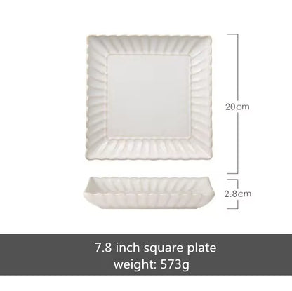 White Scalloped Ceramic Tableware Plates & Bowls - 6 Sizes & Sets