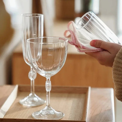 Elegant Nordic Ripple Champagne & Wine Glasses