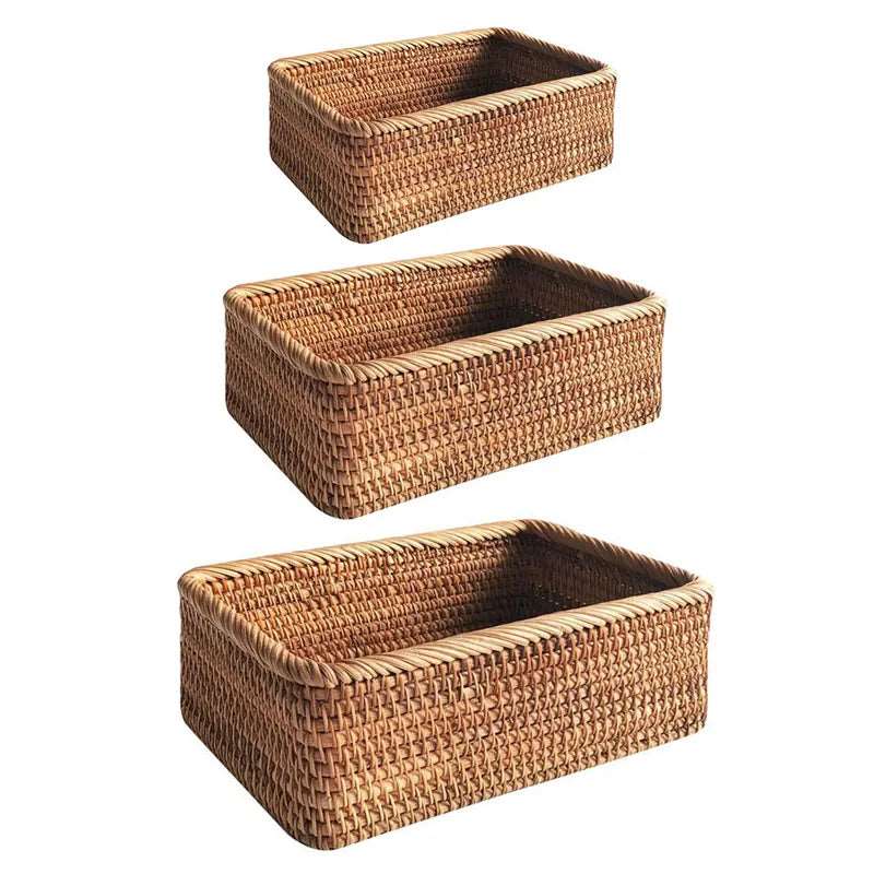 Hand-Woven Rattan Wicker Basket Organiser - 3 Sizes Lilly & Lula