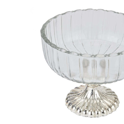 Handcrafted Silver Fluted Glass Display Bowl - 3 Sizes Lilly & Lula