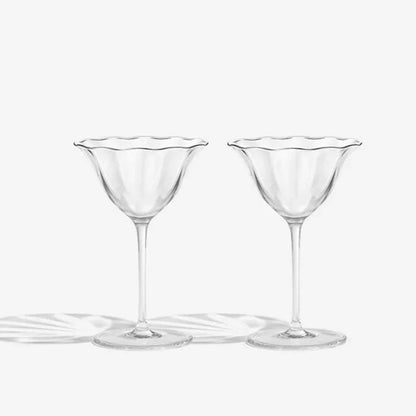 Handmade Ripple Flower Inspired Wine, Cocktail & Flute Glasses - 4 Sizes Lilly & Lula