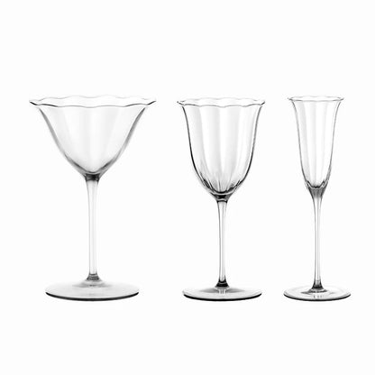 Handmade Ripple Flower Inspired Wine, Cocktail & Flute Glasses - 4 Sizes Lilly & Lula