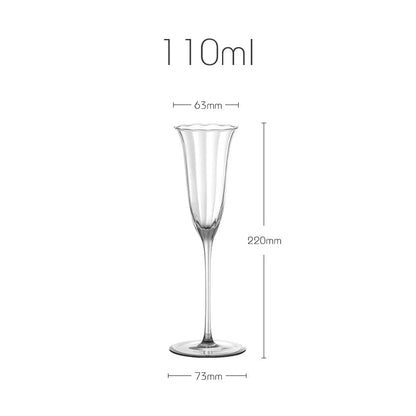 Handmade Ripple Flower Inspired Wine, Cocktail & Flute Glasses - 4 Sizes Lilly & Lula