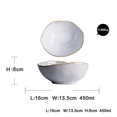 Nordic Ceramic Irregular Shape Plates & Bowls - Various Sizes