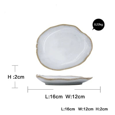 Nordic Ceramic Irregular Shape Plates & Bowls - Various Sizes