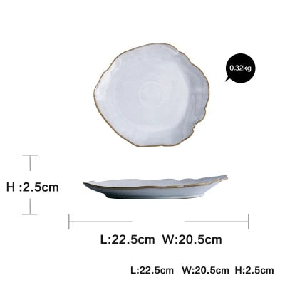 Nordic Ceramic Irregular Shape Plates & Bowls - Various Sizes