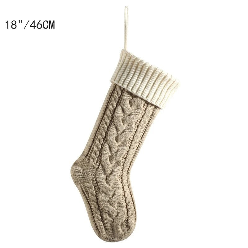 Large Cable Knitted Christmas Stocking - 13 Colours Lilly & Lula