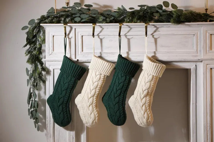 Large Cable Knitted Christmas Stocking - 13 Colours Lilly & Lula