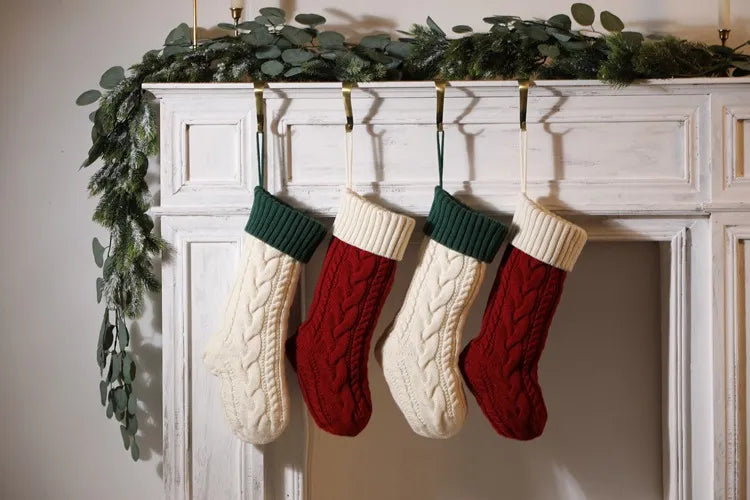 Large Cable Knitted Christmas Stocking - 13 Colours Lilly & Lula