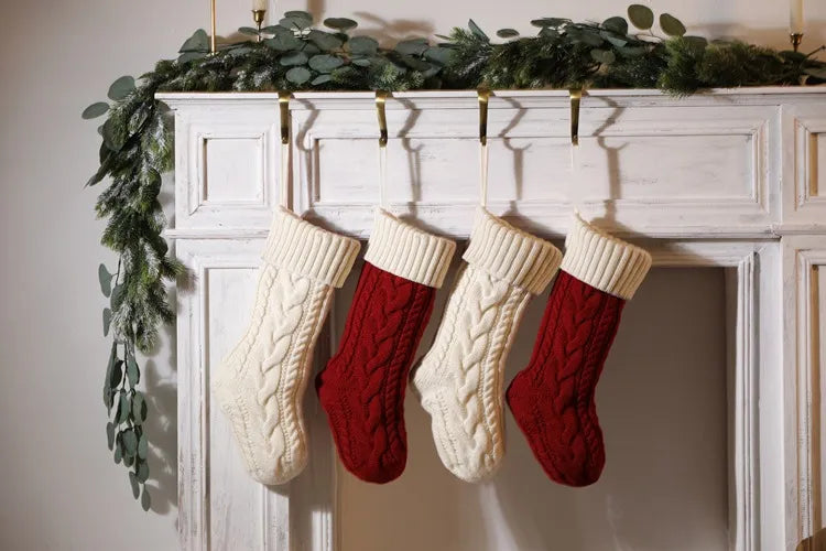 Large Cable Knitted Christmas Stocking - 13 Colours Lilly & Lula