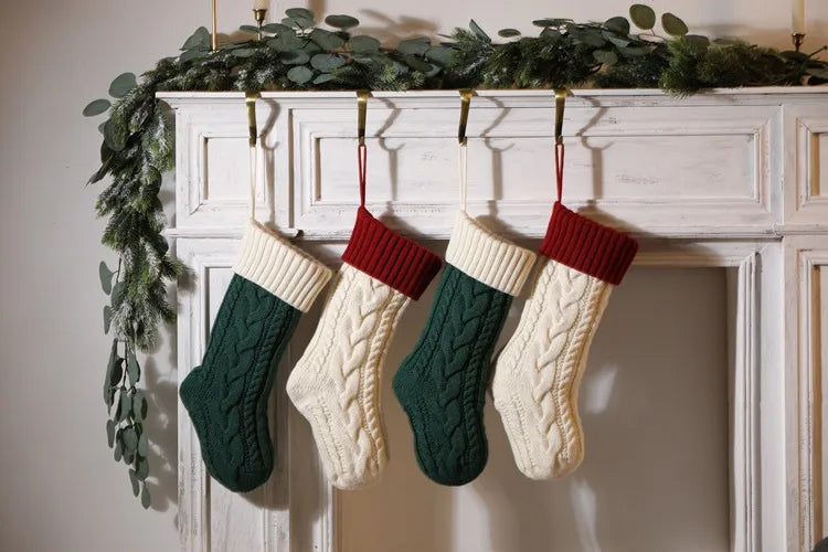 Large Cable Knitted Christmas Stocking - 13 Colours Lilly & Lula