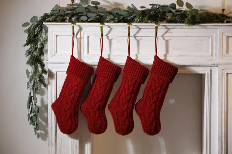 Large Cable Knitted Christmas Stocking - 13 Colours Lilly & Lula