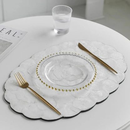 Large Oval Natural Decorative Luxury Shell Tray - Pearl White & Beige Lilly & Lula