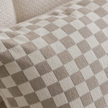 Luxurious Beige Checkered French Decoration Cushion Lilly & Lula