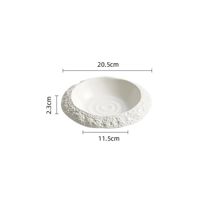 Luxurious Rock Pattern Ceramic Deep Plates Tableware Lilly & Lula