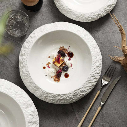 Luxurious Rock Pattern Ceramic Deep Plates Tableware Lilly & Lula