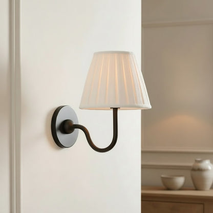 Luxurious French Style Farmhouse Wall Light with Linen Shade - 2 Colours