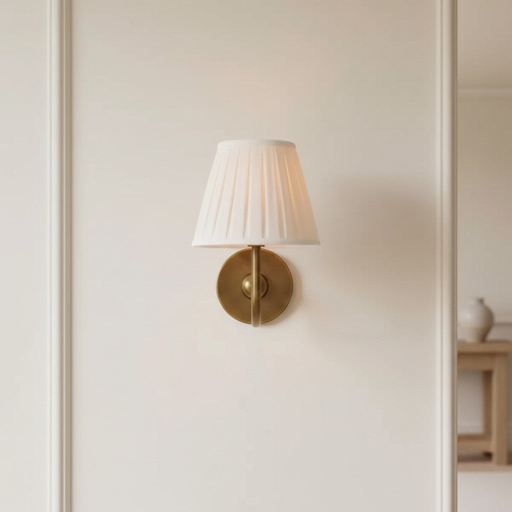 Luxurious French Style Farmhouse Wall Light with Linen Shade - 2 Colours