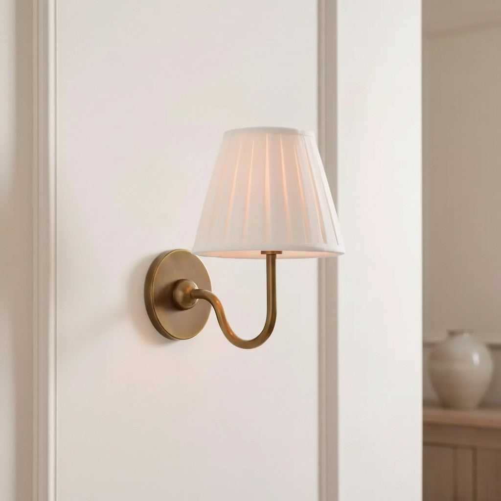 Luxurious French Style Farmhouse Wall Light with Linen Shade - 2 Colours