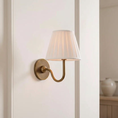 Luxurious French Style Farmhouse Wall Light with Linen Shade - 2 Colours
