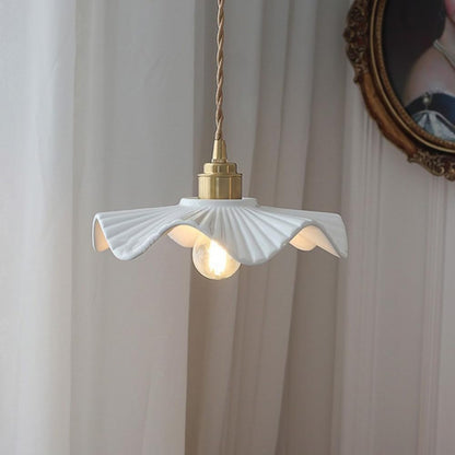 Minimalist Scandinavian Ceramic Hanging Ceiling Pendant Ceiling Light - White Lilly & Lula