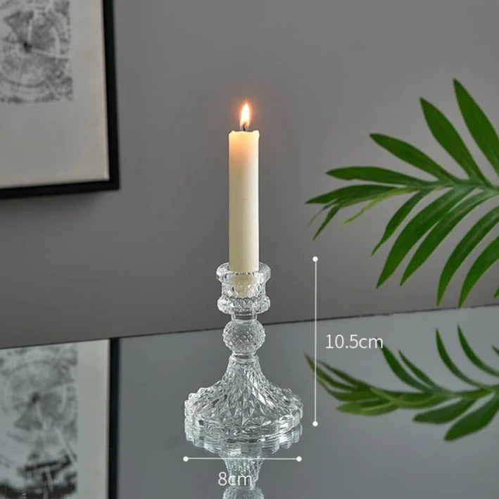 Minimalistic Nordic Style Glass Candle Holders For Taper Candles - 4 Styles Lilly & Lula