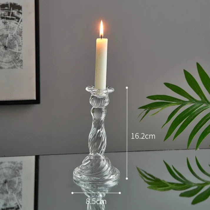 Minimalistic Nordic Style Glass Candle Holders For Taper Candles - 4 Styles Lilly & Lula