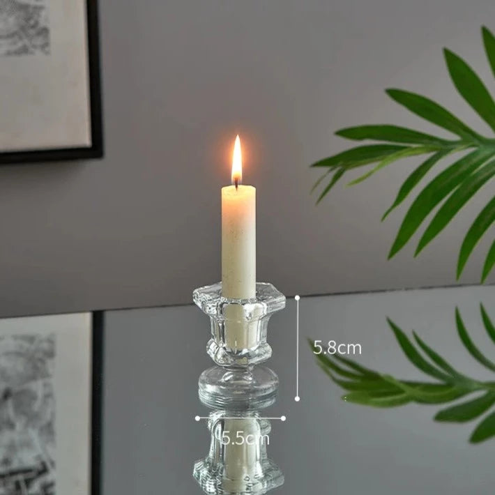 Minimalistic Nordic Style Glass Candle Holders For Taper Candles - 4 Styles Lilly & Lula