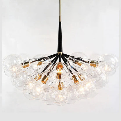 Modern Designer Clear Glass Chandelier Bubble Pendant - Black, White & Brown Lilly & Lula