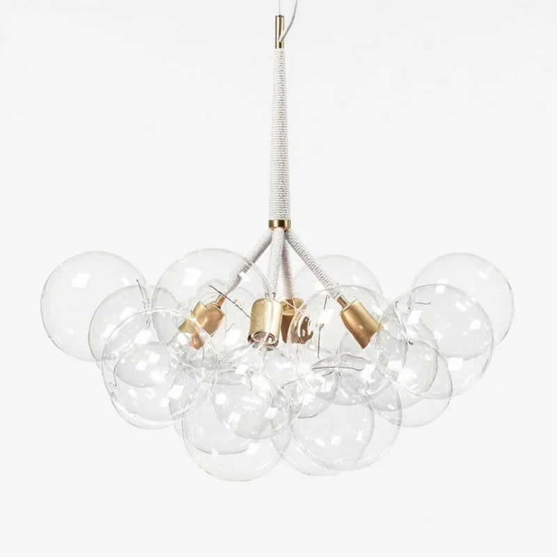 Modern Designer Clear Glass Chandelier Bubble Pendant - Black, White & Brown Lilly & Lula