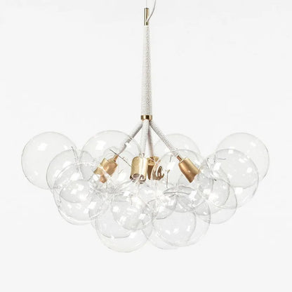 Modern Designer Clear Glass Chandelier Bubble Pendant - Black, White & Brown Lilly & Lula