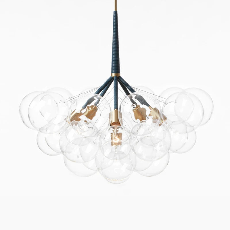 Modern Designer Clear Glass Chandelier Bubble Pendant - Black, White & Brown Lilly & Lula