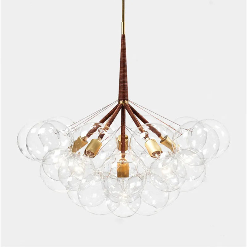 Modern Designer Clear Glass Chandelier Bubble Pendant - Black, White & Brown Lilly & Lula