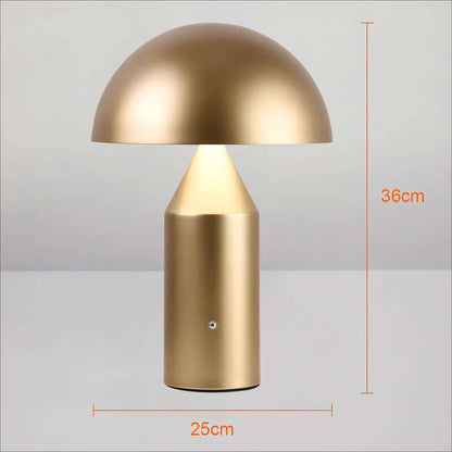 Modern Dimmable Mushroom Portable LED Table Lamp - Gold, White & Black Lilly & Lula