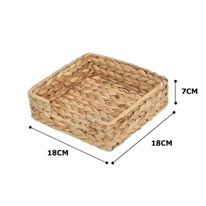 Modern Hand-Woven Storage Rattan Wicker Tray Baskets - 3 Sizes Lilly & Lula