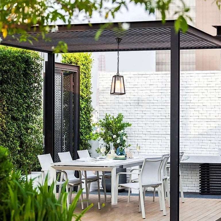 Modern Industrial Indoor & Outdoor Hanging Pendant Light in Black Lilly & Lula