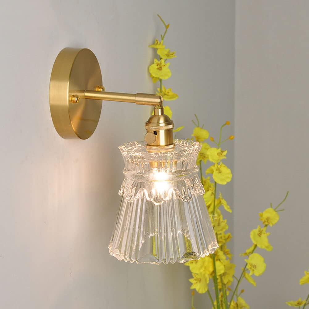 Modern LED Clear Nordic Glass Brass Wall Light - Hanging & Flush Lilly & Lula