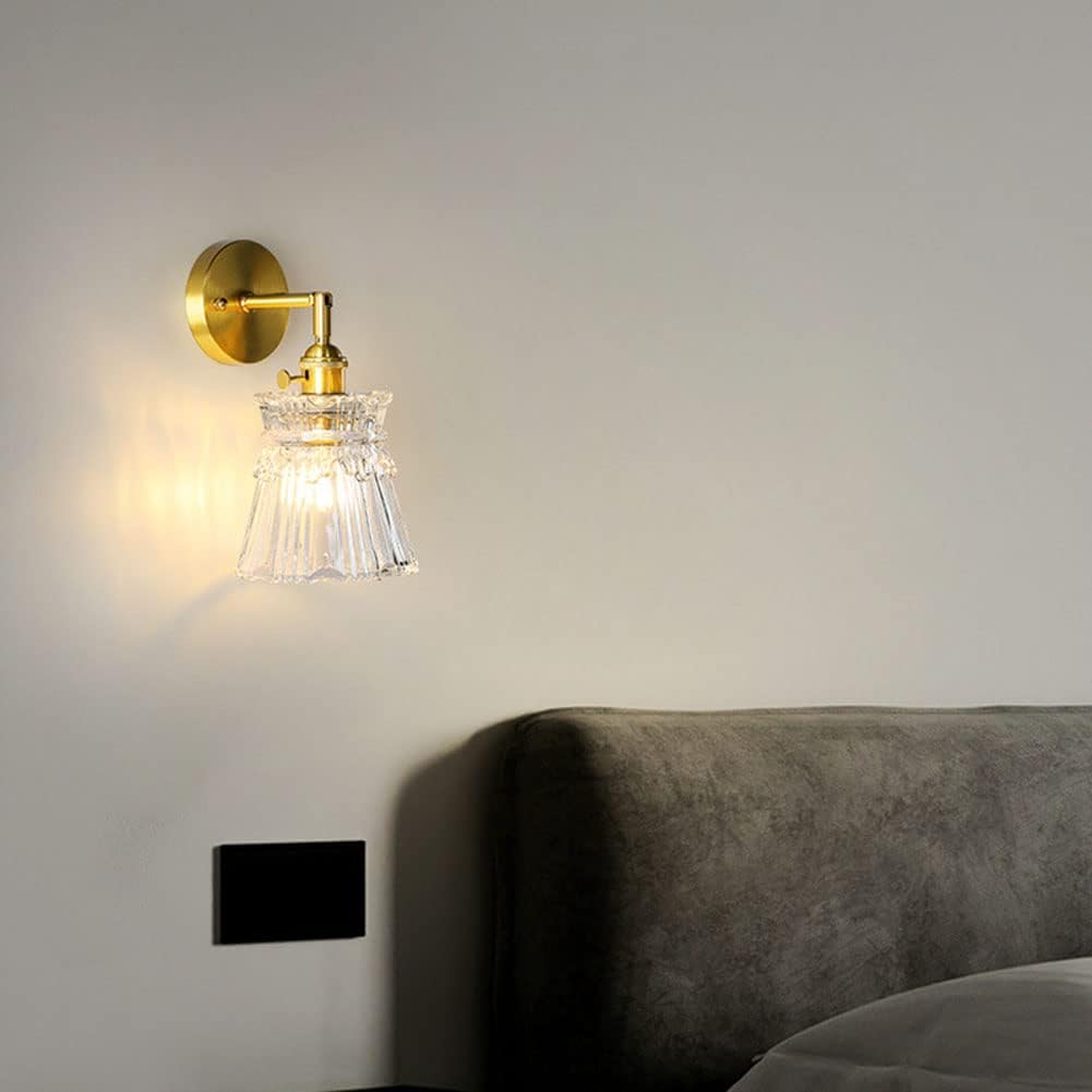 Modern LED Clear Nordic Glass Brass Wall Light - Hanging & Flush Lilly & Lula