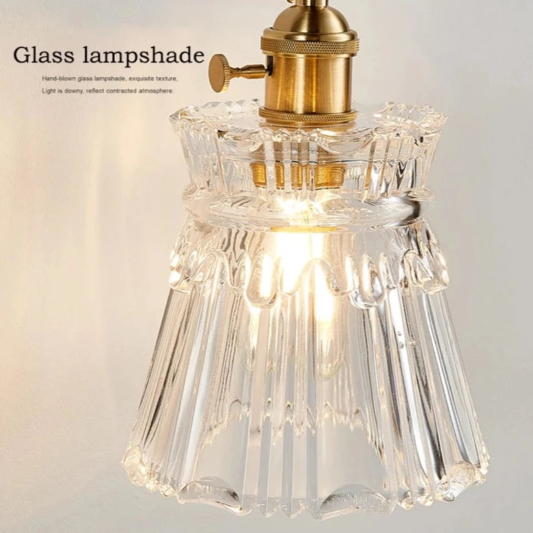 Modern LED Clear Nordic Glass Brass Wall Light - Hanging & Flush Lilly & Lula