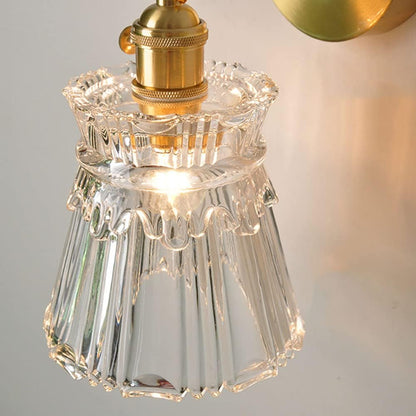 Modern LED Clear Nordic Glass Brass Wall Light - Hanging & Flush Lilly & Lula