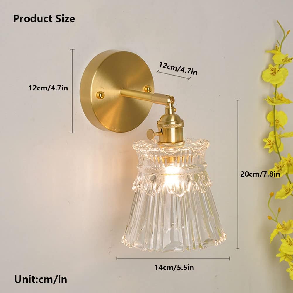 Modern LED Clear Nordic Glass Brass Wall Light - Hanging & Flush Lilly & Lula