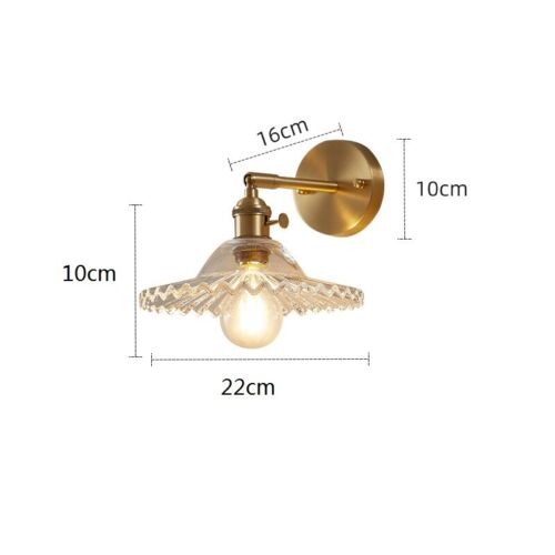 Modern LED Flared Nordic Clear Glass Brass Wall Light - Hanging & Flush Lilly & Lula