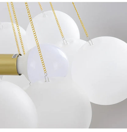 Modern LED Frosted Bubble Cloud Glass Chandelier - Gold & Black Lilly & Lula