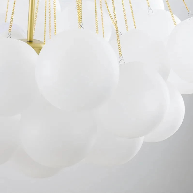 Modern LED Frosted Bubble Cloud Glass Chandelier - Gold & Black Lilly & Lula