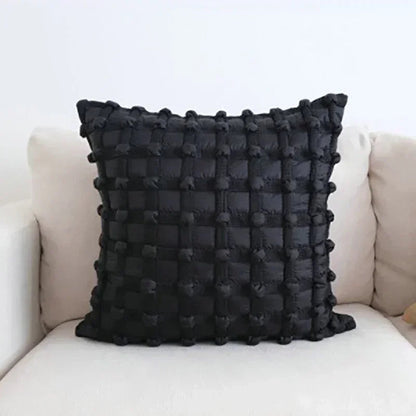 Modern Luxury Decorative Pom Pom Cushion Cover - White, Beige & Black Lilly & Lula