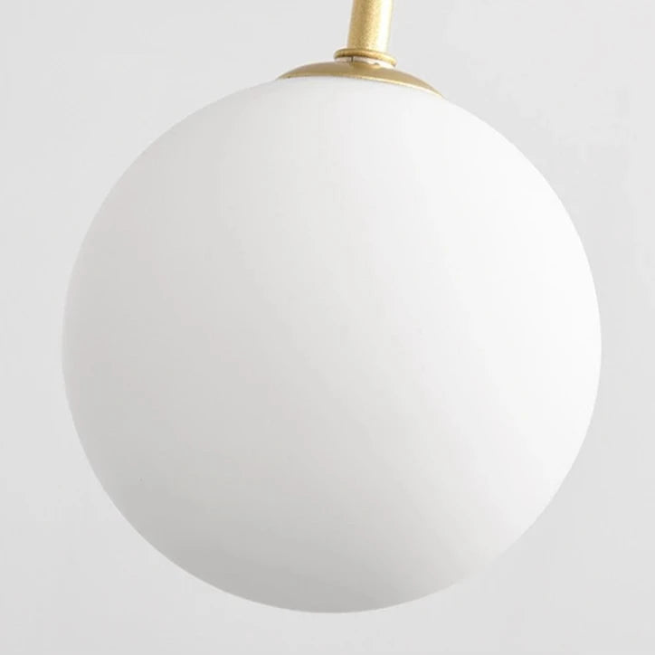 Modern Scandi Opal LED Glass Sphere Pendant - Gold & Black Lilly & Lula